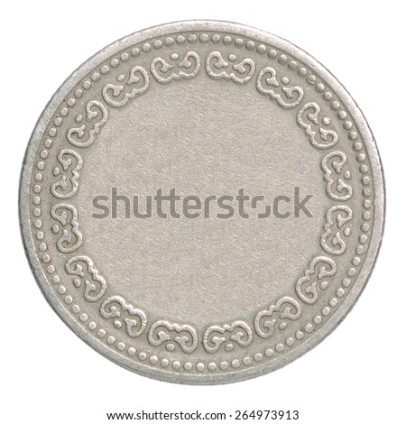 Empty silver coin