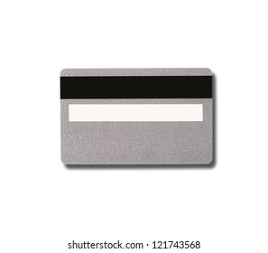 Empty Silver Plastic Card With Magnetic Stripe