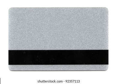 Empty Silver Plastic Card With Magnetic Stripe