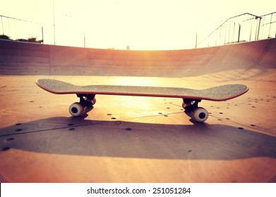 Empty Skateboard At Skatepark 