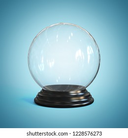 Empty Snow Globe, Glass Sphere 3d Rendering