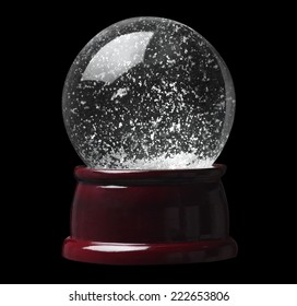 Empty Snow Globe Isolated On Black