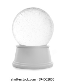 Empty snow globe isolated on white