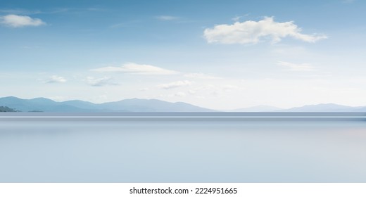Empty solid clean floor with beautiful landscape background - Shutterstock ID 2224951665