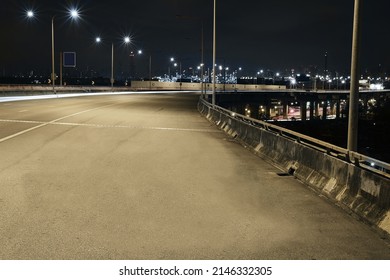 Empty space of highway at night