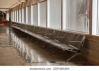 empty space lots of chairs lined up public space