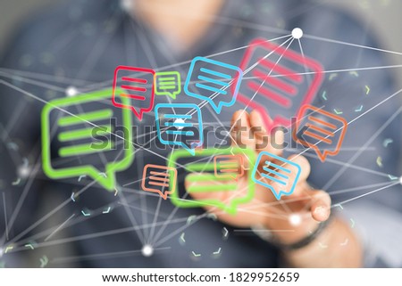 Empty speech bubble hands feedback communication..