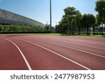 Empty sportstrack and stadium, Running track