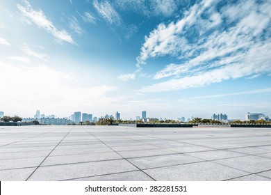 Empty square and floor with sky - Shutterstock ID 282281531