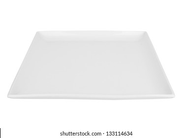 Empty Square Plate Isolated On White