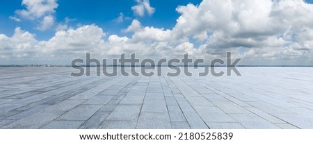 Empty square platform and sky cloud background
