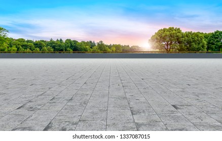 Empty Square Tiles Beautiful Sky Scenery Stock Photo 1337087015 ...