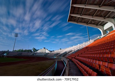 Empty Stadium At Night, Long Exposure Shot