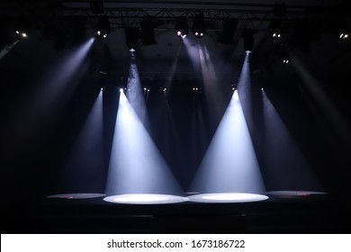Empty Stage Lit By Spotlights Smoke Stock Photo (Edit Now) 1673186713