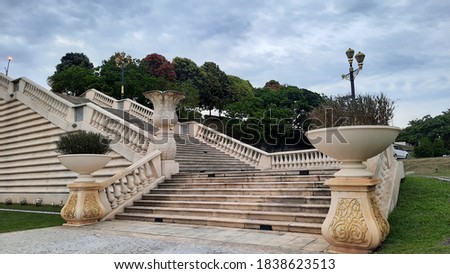 Empty stairs due to movement control order due to covid 19 transmission. The location is nearby Lake at Presint 4, Putrajaya.