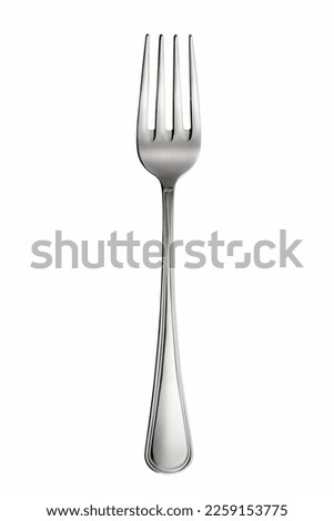Empty Steel Fork isolated on white background
