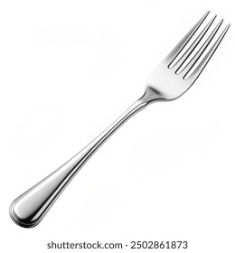 
Empty steel fork on white background