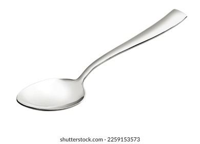 Empty steel Spoon isolated on white background