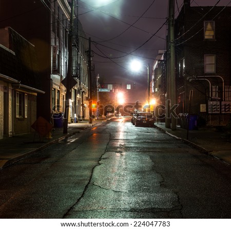 An empty steet in the evening in Lexington, Kentucky, USA