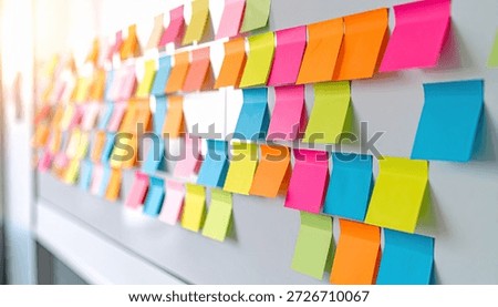 Empty Sticky Notes on Vision Board for Goal Setting