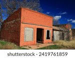 Empty store fronts and abandoned buildings of the west Texas ghost town of Lueders