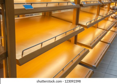 Empty Store Shelf In The Super Market