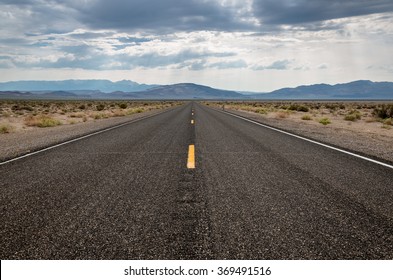 Empty Straight Highway In The West