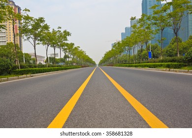 Empty Straight Line Road Surface Modern Stock Photo (Edit Now) 372309862