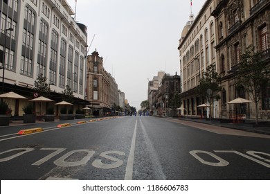 An Empty Street In Av. 20 De Noviembre, Mexico City, Mexico.