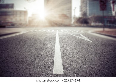 Empty Street, City In China.