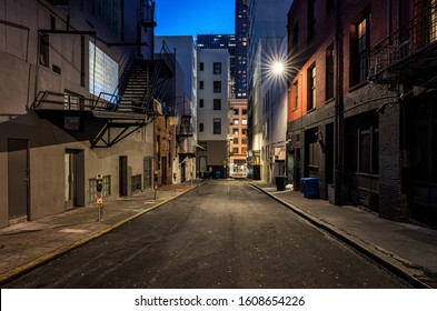 Empty Street Early In The Morning Downtown San Francisco