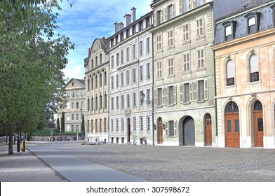 Empty Street Of Geneva City Centre, Switzerland