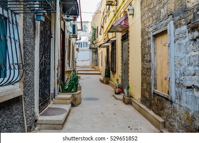 Empty Street In Old City Of Baku, Azerbaijan