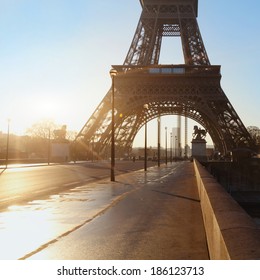 Empty Street In Paris, France