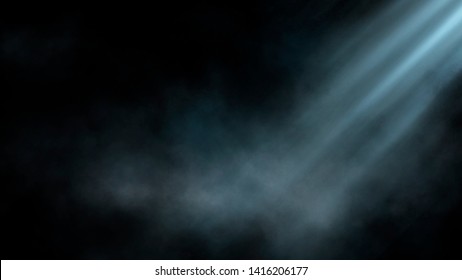 Empty street scene background with abstract spotlights light. Night view of street light reflected on water. Rays through the fog. Smoke, fog, wet asphalt with reflection of lights.  - Shutterstock ID 1416206177