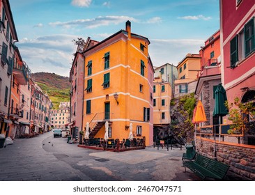 Empty street of Vernazza port with old colorful buildings. Splendid summer scene of Liguria. Wonderful morning view of Cinque Terre, Italy, Europe. Travel the world.
 - Powered by Shutterstock