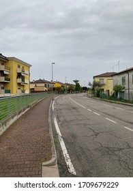 The Empty Streets Of A City In Northern Italy During Quarantine.