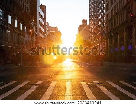 Similar – Image, Stock Photo View of Manhattan streets from Empire State Building