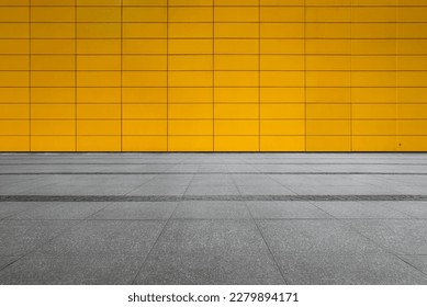 Empty Studio Background, Square yellow wall
