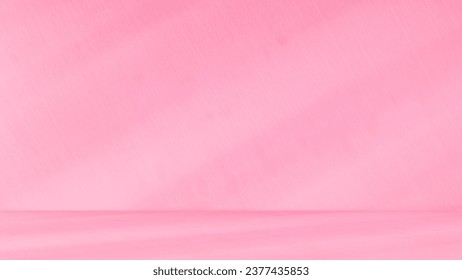 Empty studio interior background and backdrop and product display stand with pink shadow on blank text background for inserting text.