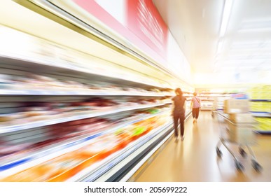 Empty Supermarket Aisle 