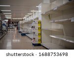 Empty supermarket shelves, Oxford UK