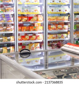 Empty Supermarket,frozen Food From A Supermarket Freezer	