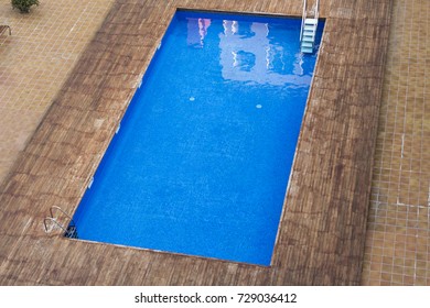 Empty Swimming Pool At Summer