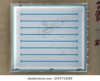 Empty swimming pool. Top down image