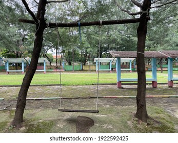 Empty swing in the empty park