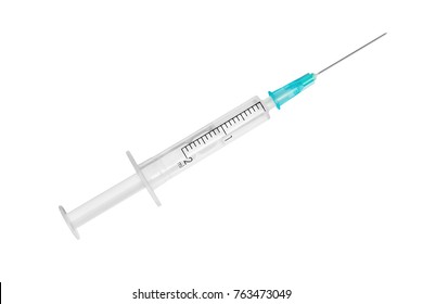 Empty syringe closeup isolated on white background. High resolution - Shutterstock ID 763473049