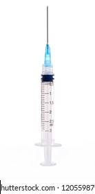 Empty syringe isolated on white background
