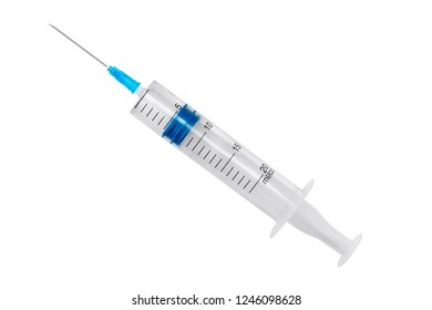 Empty syringe isolated on white.