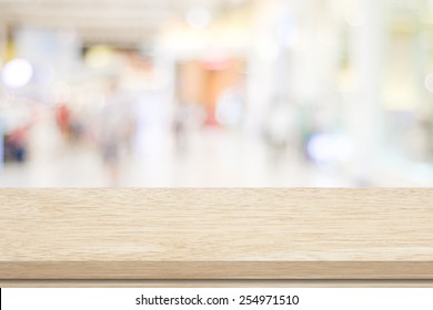 Empty Table And Blurred Store Bokeh Background, Product Display